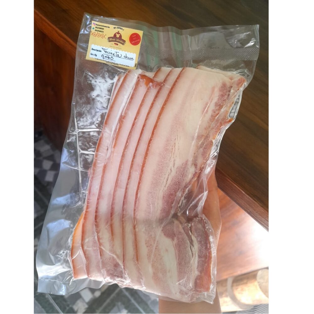Bacon Tocineta o Panceta Ahumada - Libre de químicos - Embutidos Monteaventino