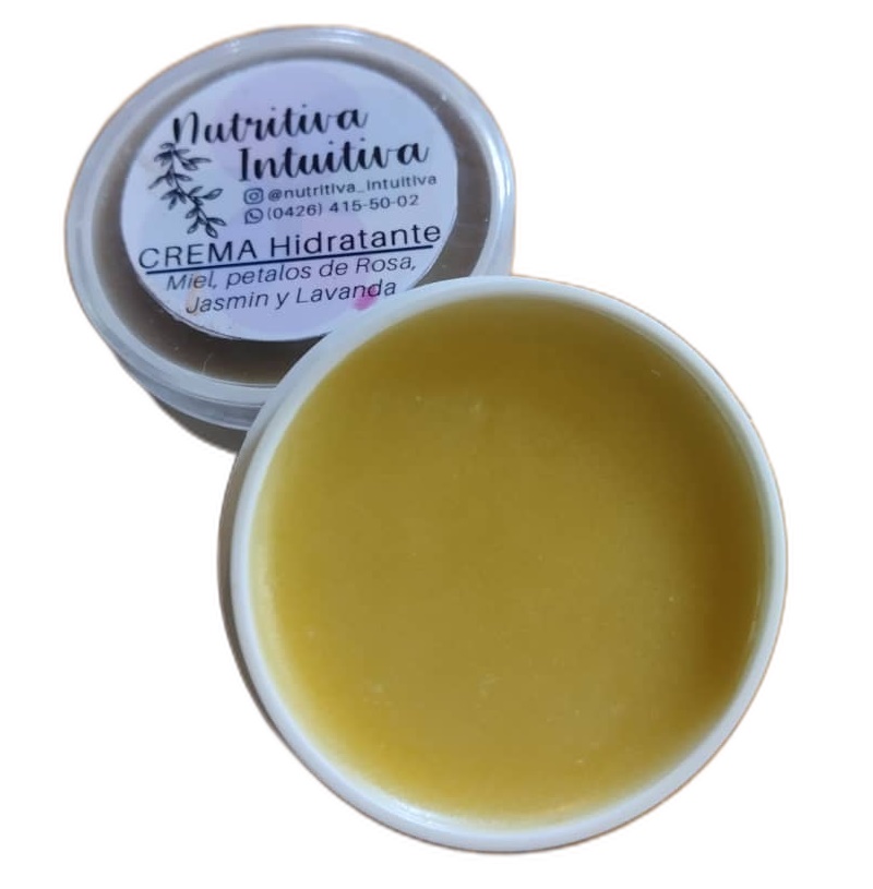 Crema hidratante con aceite de ajonjolí oliva coco aceites esenciales y cera de abejas - nutritiva intuitiva